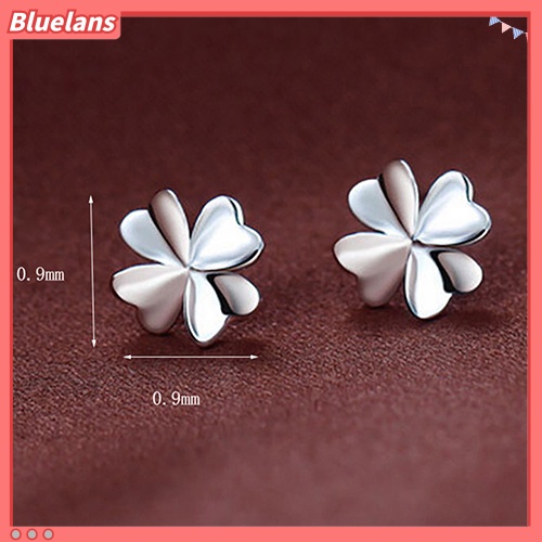 Bluelans Women Cute Flower Earrings 925 Sterling Silver Ear Studs Wedding Jewelry