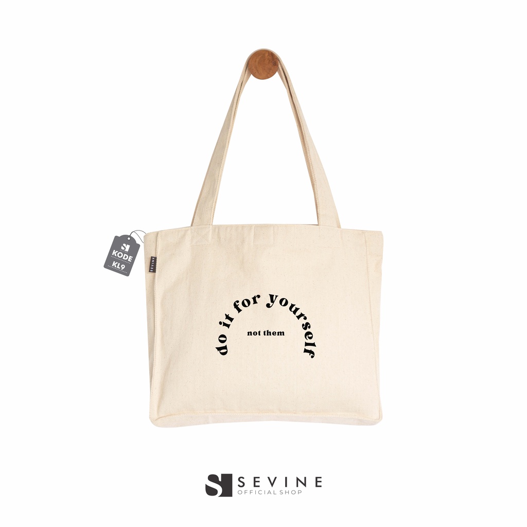 Sevine Totebag Kanvas Daisy Tas Wanita Tote Bag Kantong Laptop Kuliah Sekolah Kerja Quotes Aesthetic - KL