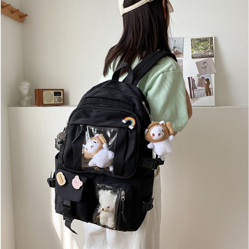 ETALASE KOREA 4/TAS KOREA IMPORT ASLI FREE ACECORIS PIN ACRYLIC GANTUNGAN BONEKA/TAS IMPORT KEKINIAN/TAS ANAK CEWEK MODEL KOREA UKURAN BESAR/TAS SEKOLAN SDTAS MODEL TERBARU IMPORT ASLI KOREA/TAS ANAK SEKOLAH SMP SMA KULIAH/TAS REMAJA MODEL KOREA/TASRANSEL