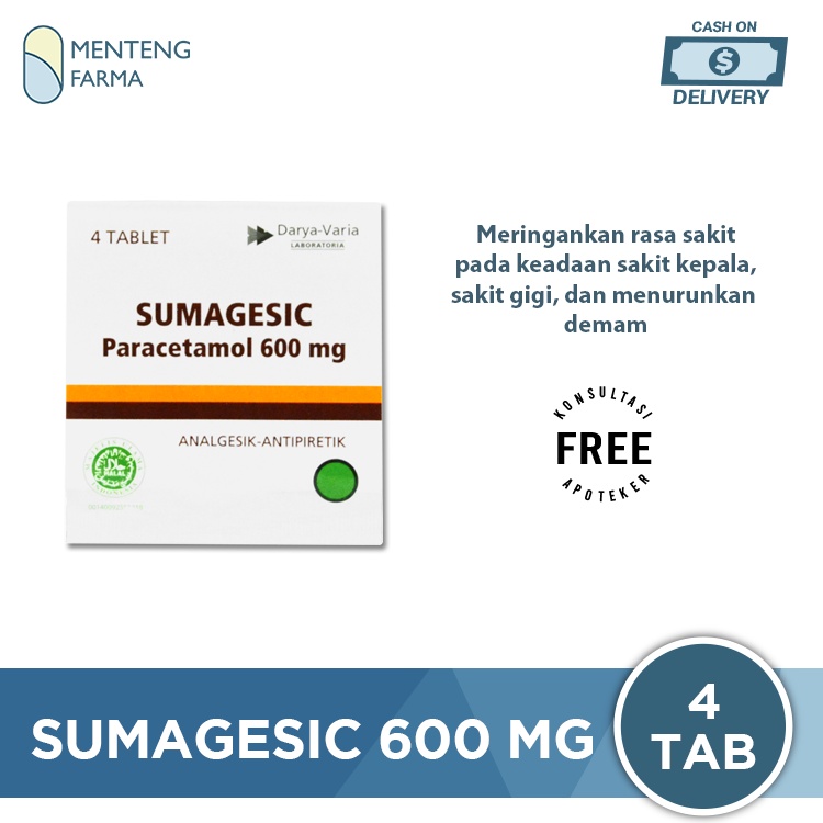 Sumagesic 600 Mg 4 Tablet - Pereda Sakit Kepala, Sakit Gigi, Demam