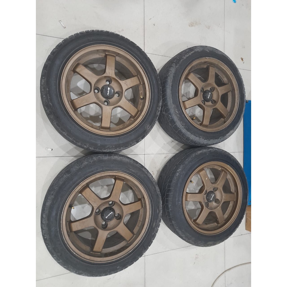 Velg Mobil Racing Ring 15 Baut 4 TE37 R15X7 4X100 ET40 BAN 185 55 R15