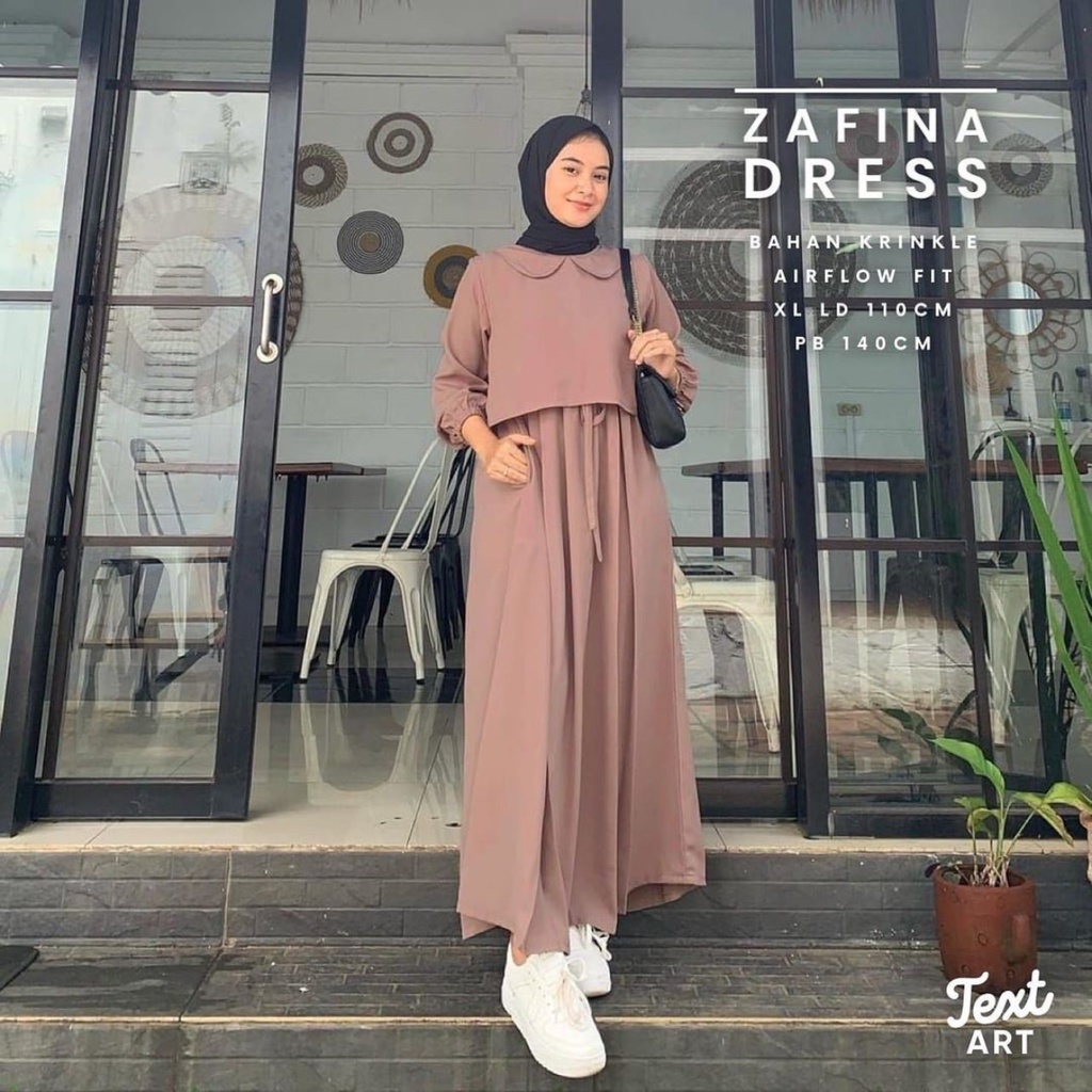 Gamis  Wanita Remaja Terbaru Dress viral Bahan Crinkle Airflow Premium