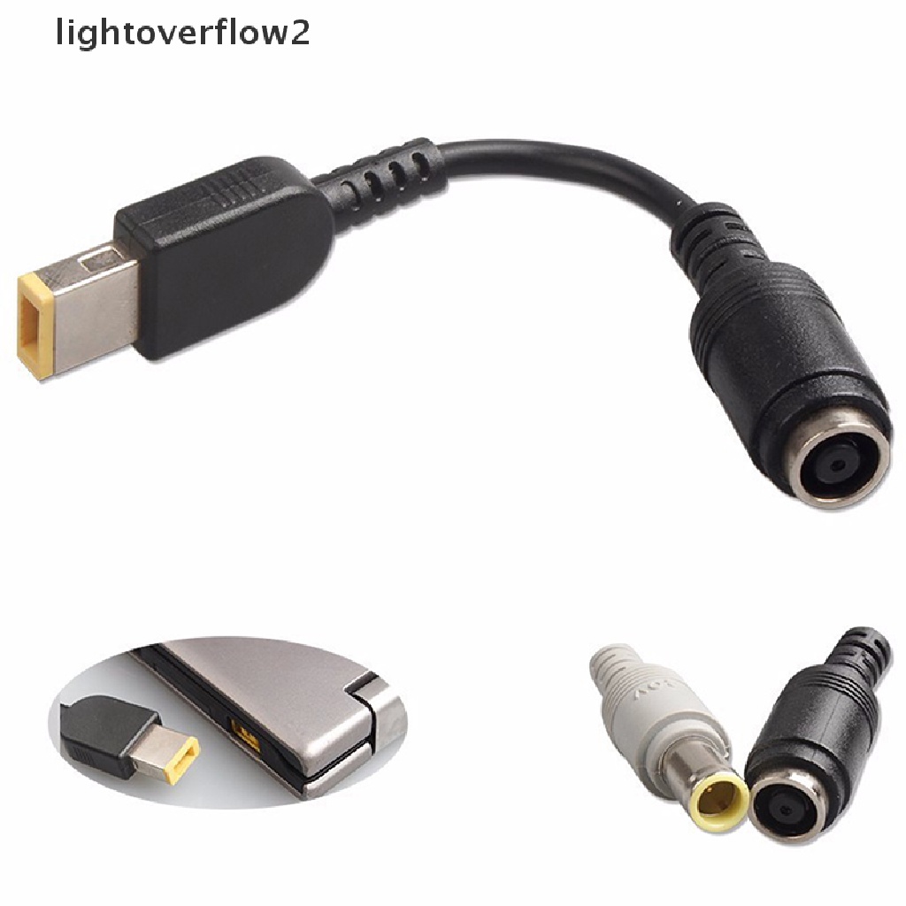 (lightoverflow2) Kabel Adapter Konverter Charger Jack Bulat Ke Kotak 7.9x5.5mm Untuk Lenovo