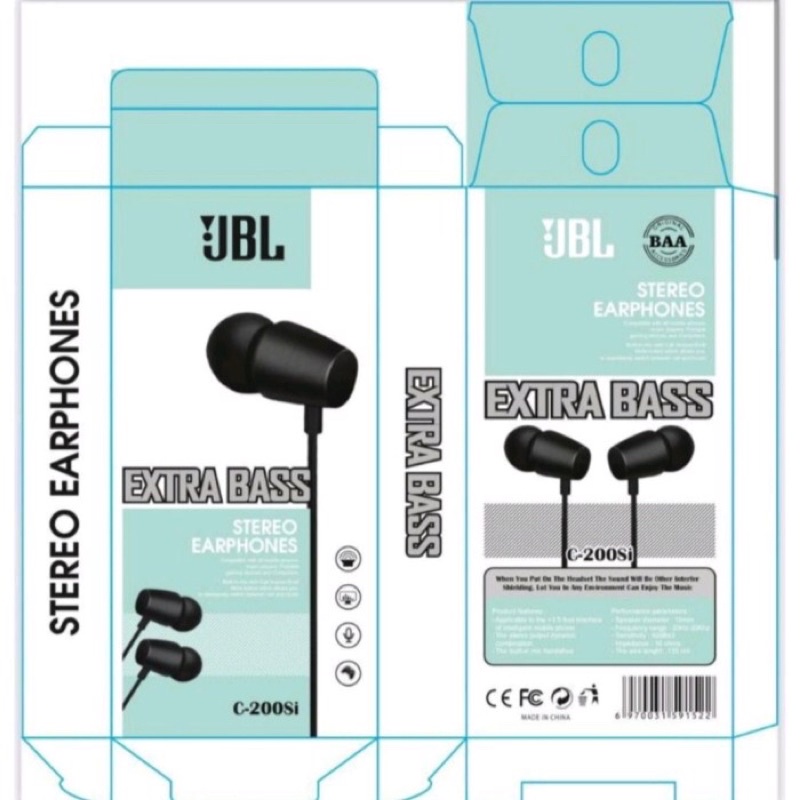 HANDSFREE HEADSET HF JBL C100Si C200Si C300Si C400Si C500Si EXTRA BASS