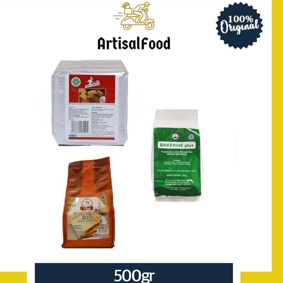 

10.10 Terlaris Bread Improver BAKERINE PLUS / BAKER BONUS / EDNA Pelembut Pengempuk Pengembang kemasan ASLI 500gr !!!
