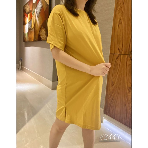 (COD) OH Fashion Basic Hyeri Midi Dress Wanita Lengan Pendek #2443-00
