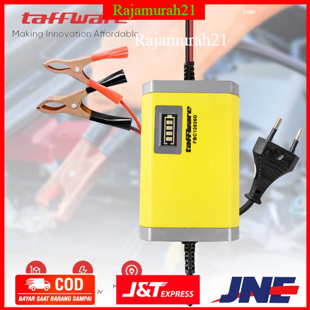 Taffware Charger Aki Portable Motorcycle Car Battery Charger 6A 12V - Yellow - OMRS1BYL