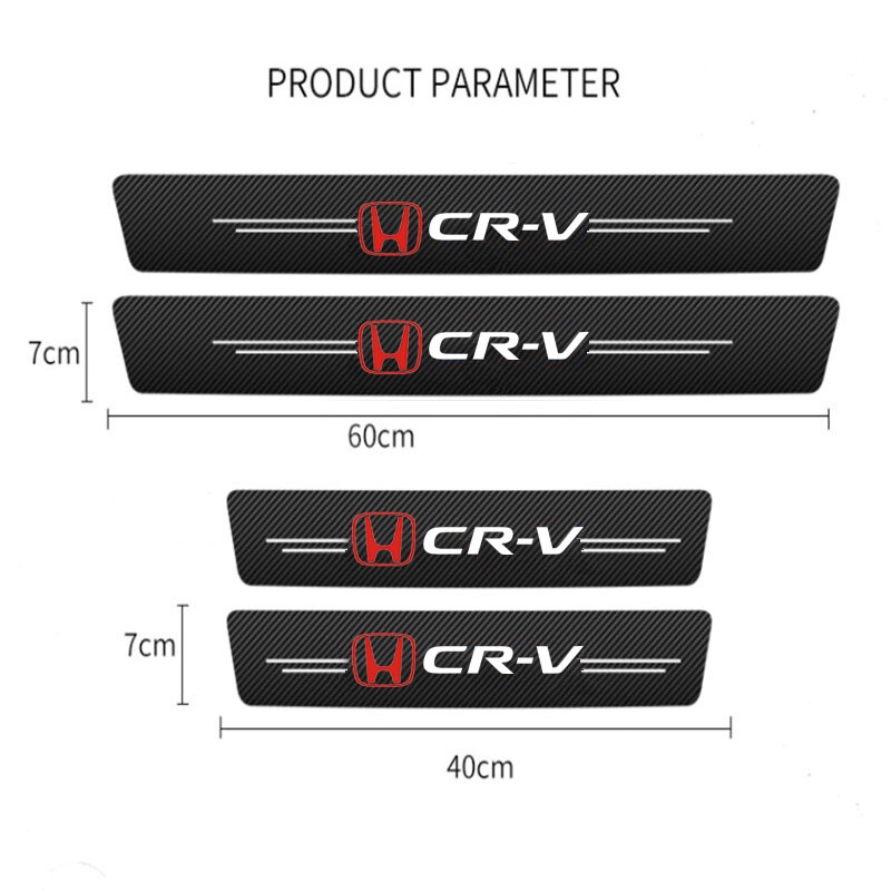 Mobil Door Sill Side Anti Gores Pelindung Sticker Ambang Serat Karbon Stiker Kulit Untuk Honda CRV CR-V G3 G4 G4.5 G5 G5.5 2022 Mugen Typre R S Aksesoris