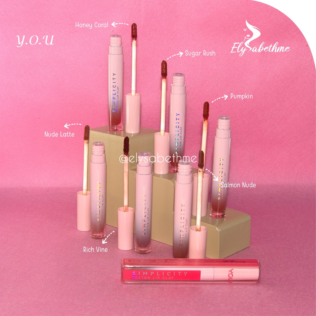 ✿ELYSABETHME✿ Y.O.U SIMPLICITY LIP CLAY COTTON MATTE | lipstick cair lipcream murah