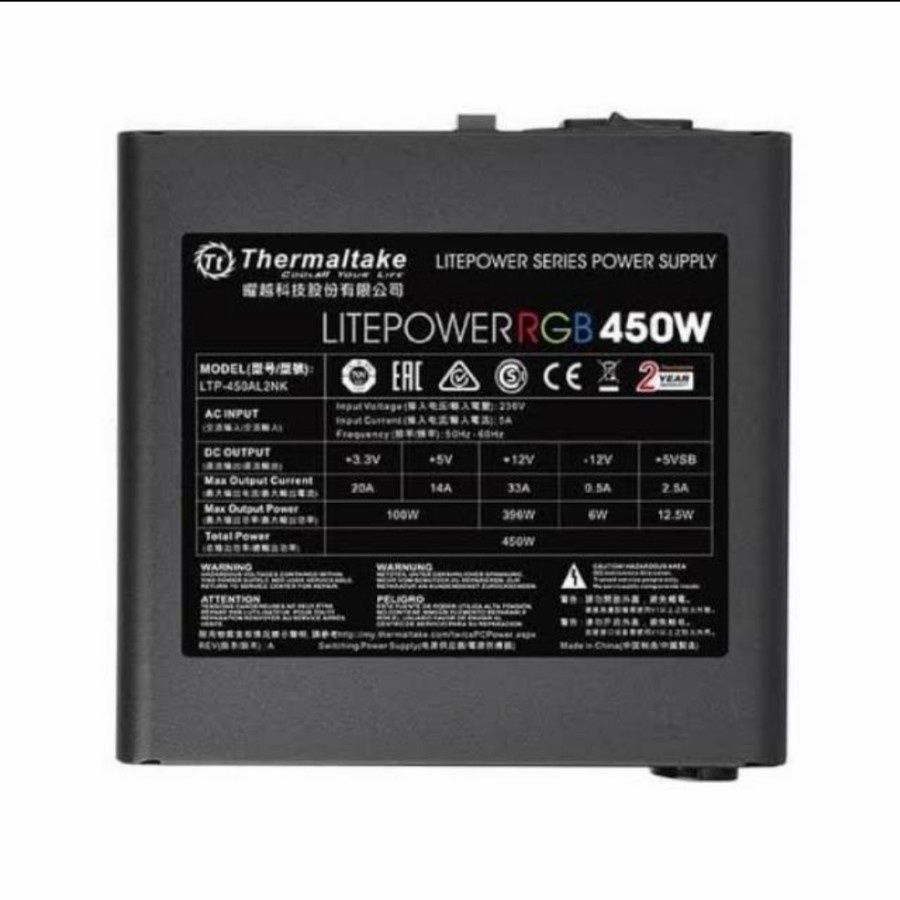 Thermaltake LITEPOWER RGB 450W PSU TT Litepower Series | Power Supply