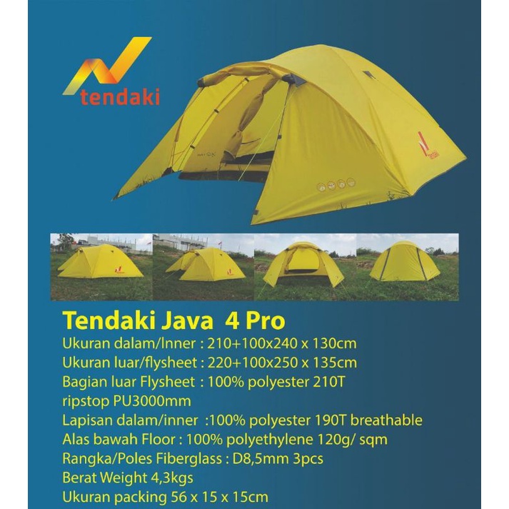 TENDAKI •Grosir Tenda Dome Termurah •Tendaki Java 4 Pro •BORNEO 4 •Arundaya 4+ Air •NSM 4 •Java 4 Light •Double Layer