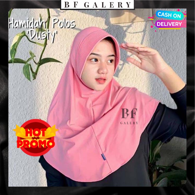 BFJ043 JILBAB BERGO HAMIDAH HIJAB BERGO PET JERSEY KERUDUNG Olahraga Hijab INSTAN JERSEY Oval Menutup Dada Kerudung BERGO Anti Tembem