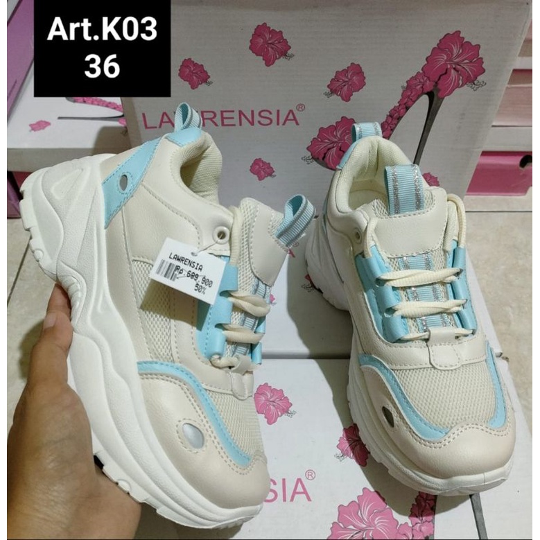 (WAJIB TANYA STOK) Sepatu sneakers wanita lawrensia size 36
