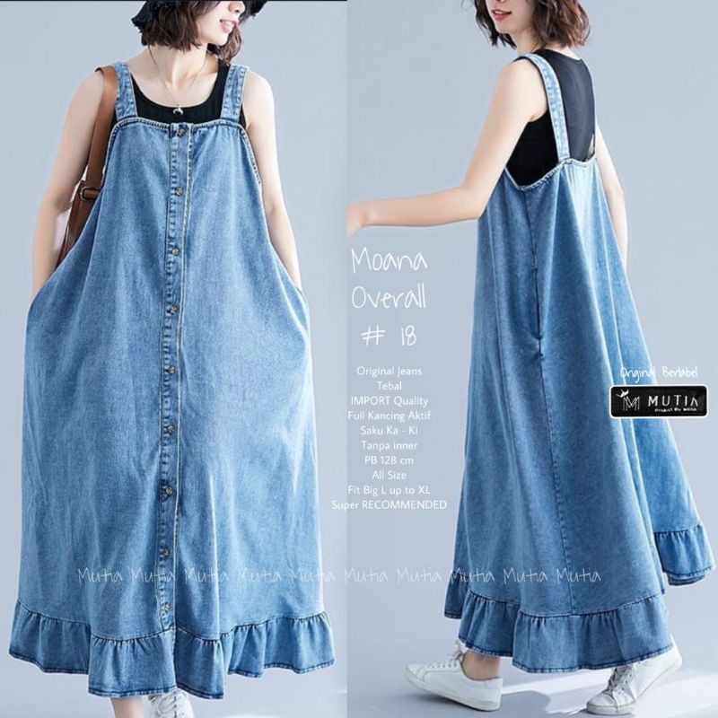 overall jeans wanita - baju jeans wanita kekinian terbaru MOANA