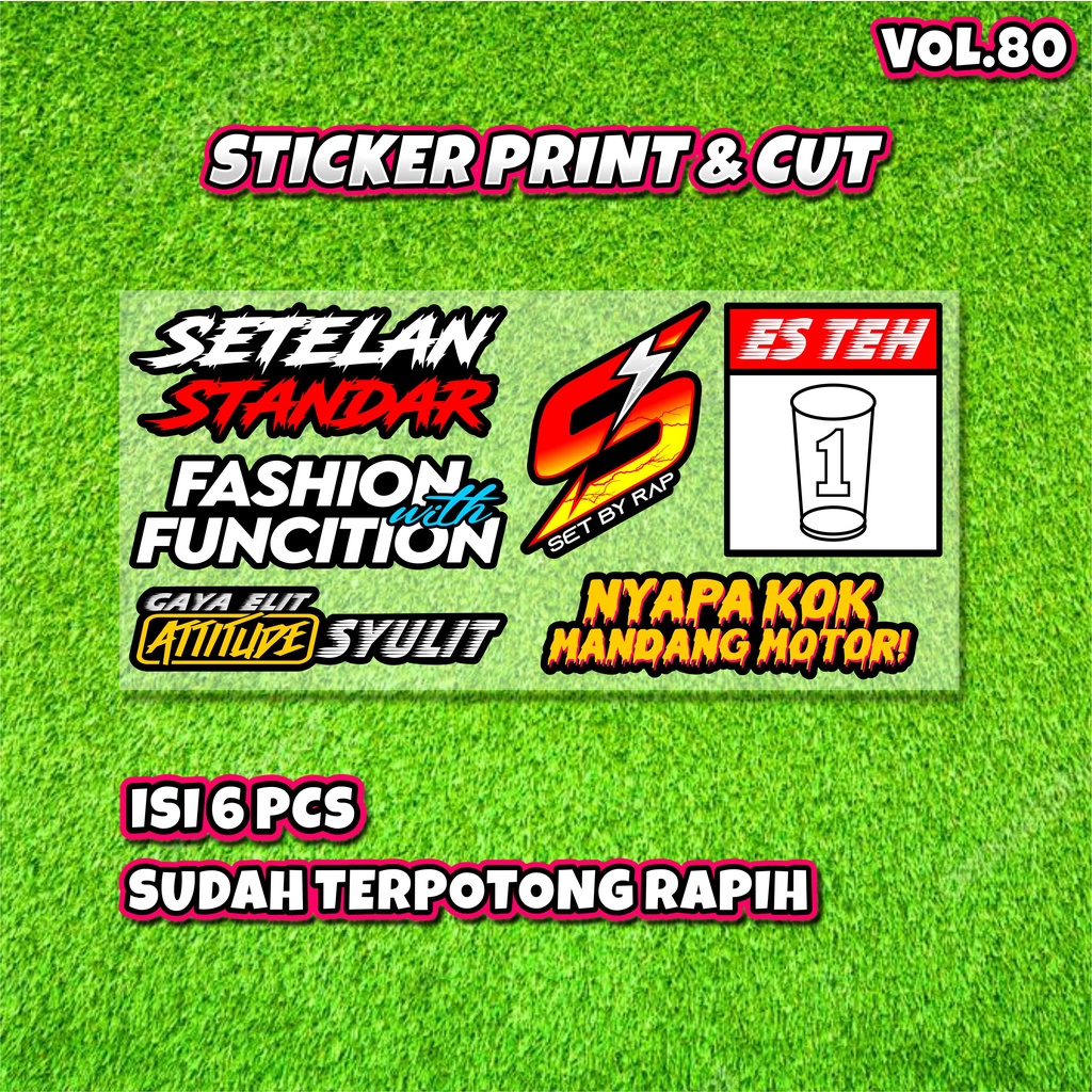 Sticker Racing Vinyl Pack Print &amp; Cut Stiker Motor VIRAL