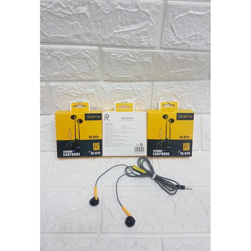 HEADSET HANDSFREE REALME TA SERIES + MIC STEREO EARPHONE TA009 TA018 TA019