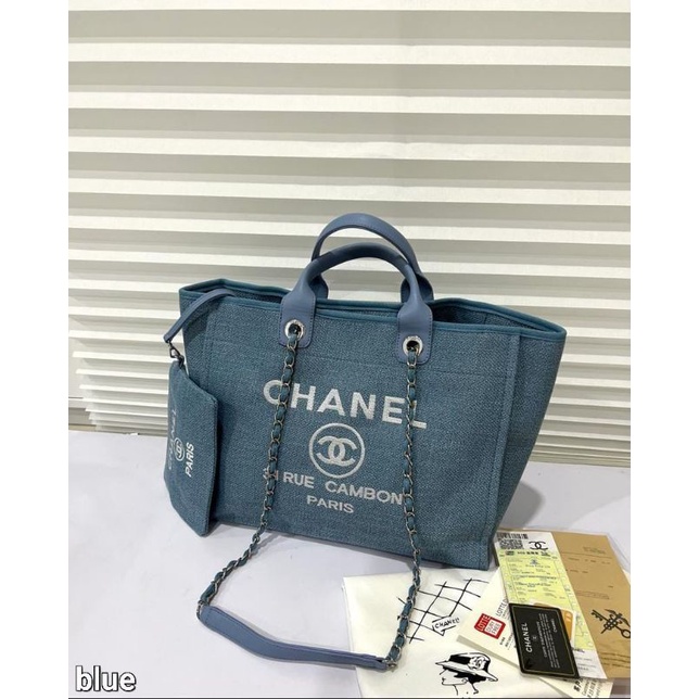 tas fashion tote kanvas Cenel chambon set dompet