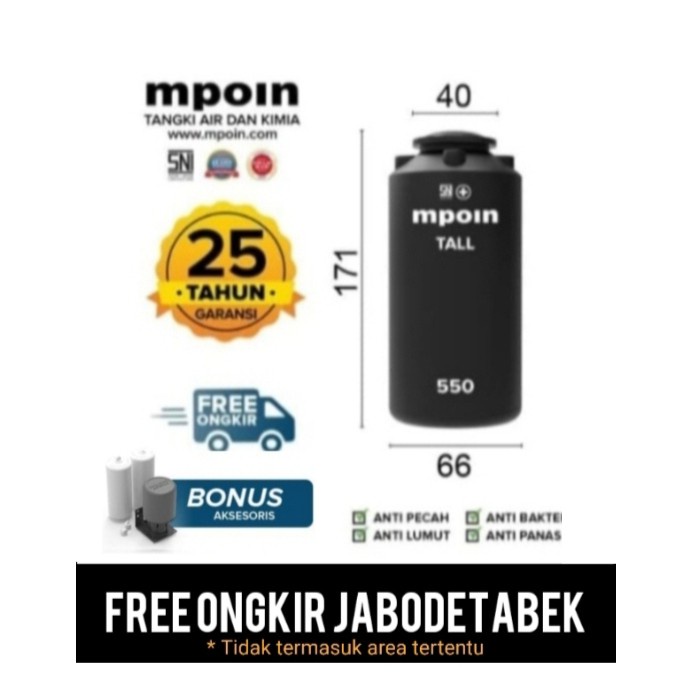 Toren Air Tangki Air Toren 600 L Tall Mpoin Plus