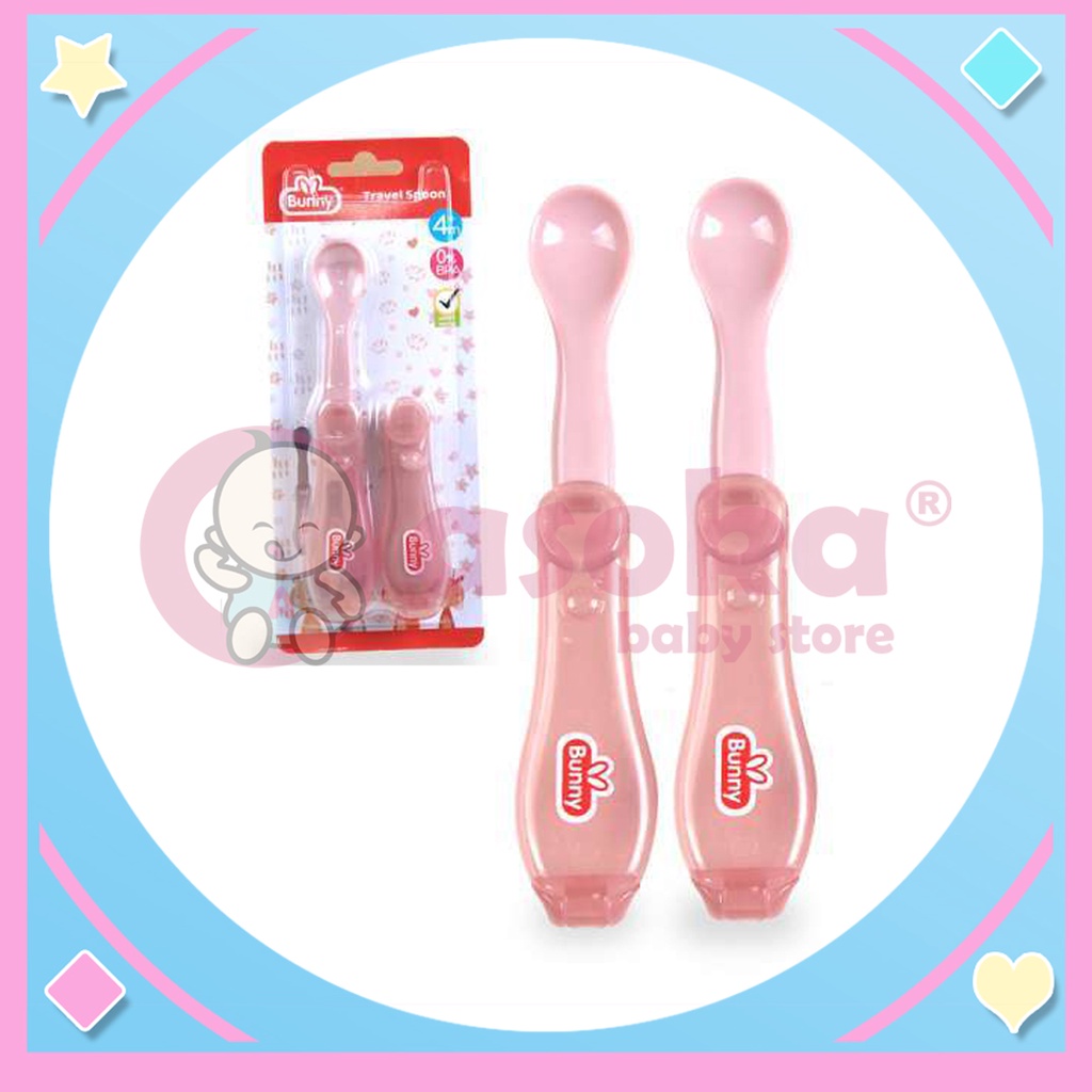 Lusty Bunny Travel Spoons Sendok Makan Bayi Isi 2 ALB-1001 ASOKA