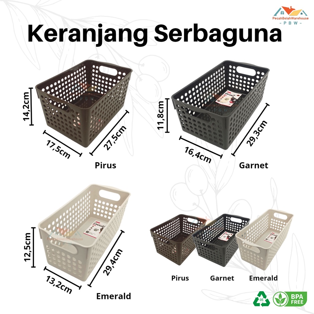 Keranjang Plastik Serbaguna / Tempat Penyimpanan / Keranjang Penyimpanan / Keranjang Clio