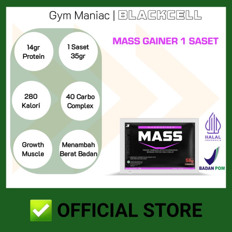 BLACKCELL MASS SASET WEIGHT GAINER BLACK CELL SASET SACHET