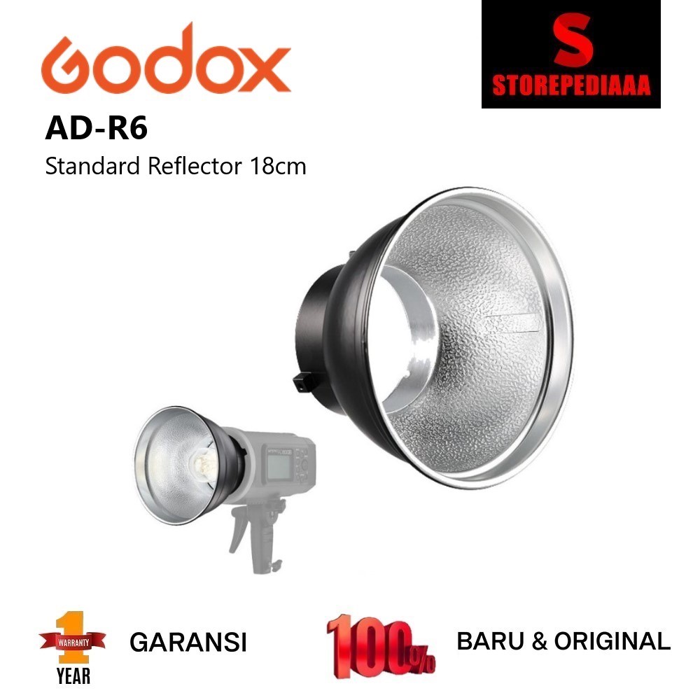 Godox AD-R6 Standard Reflector 18cm Bowens Mount for Flash and LED Light