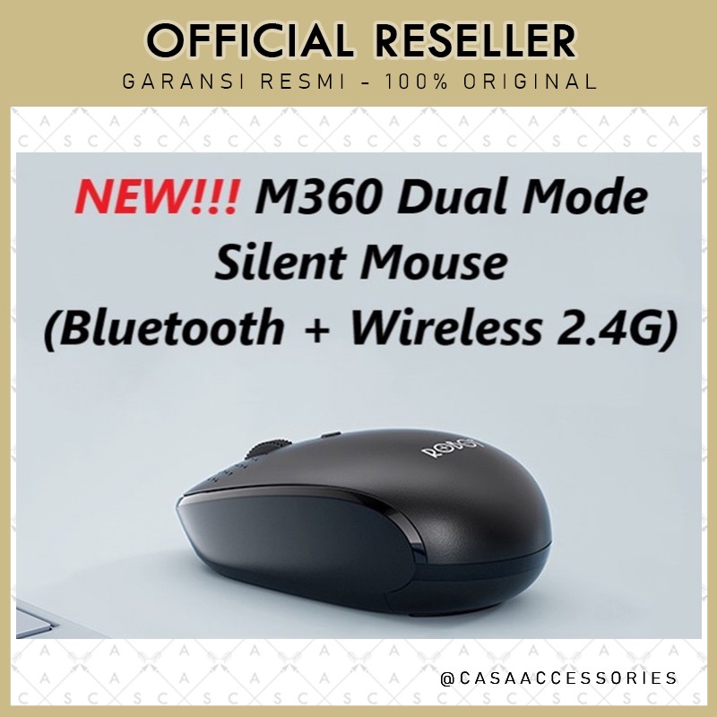 Robot M360 Mouse Bluetooth Wireless 2.4G Multi Mode Silent Mouse