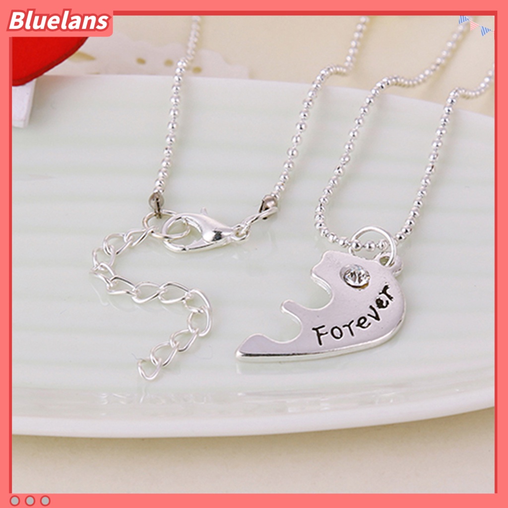 Bluelans 3Pcs Broken Heart Shape Carved Letters Best Friends Forever Chain Set