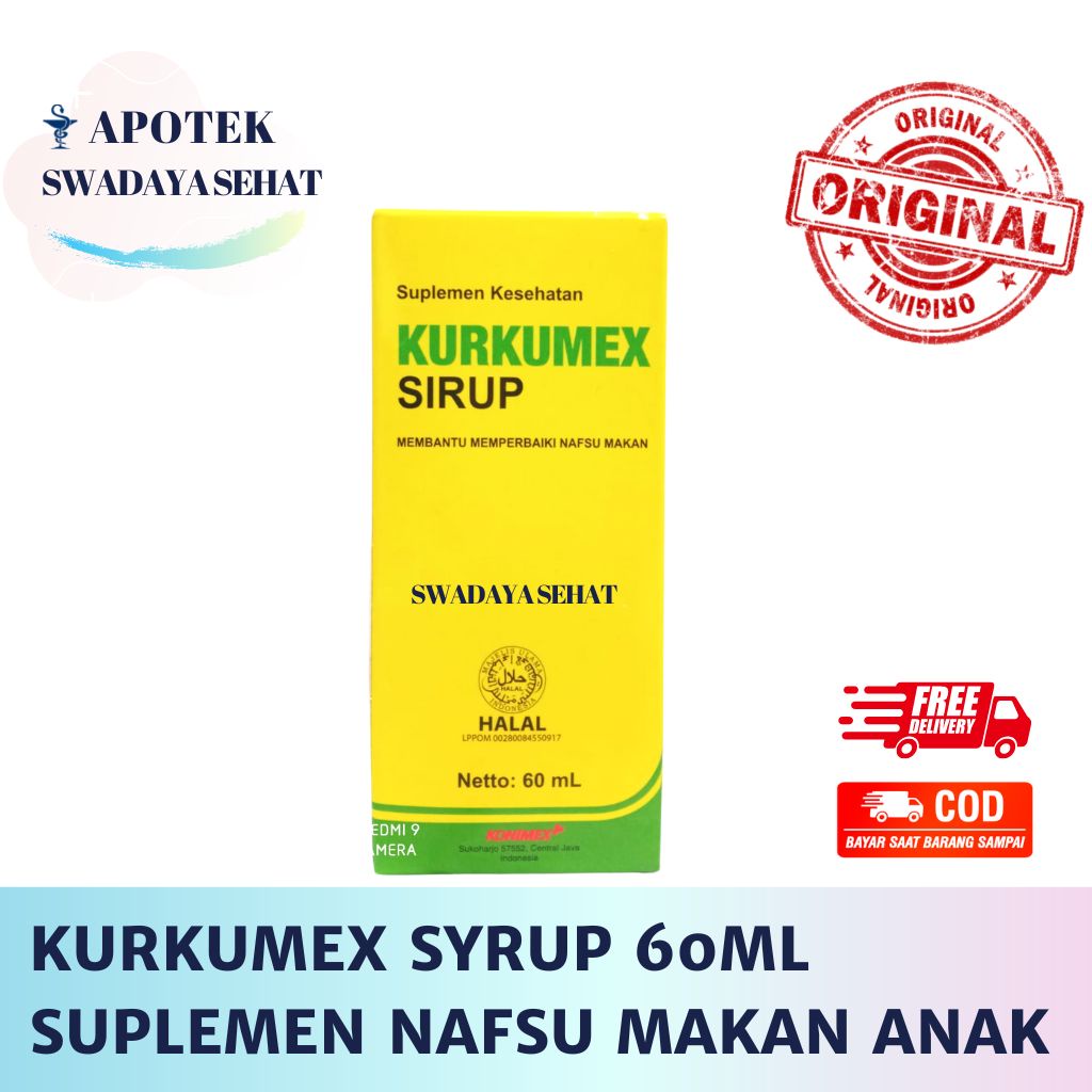 KURKUMEX SYRUP 60ML - Suplemen Nafsu Makan Anak Kurkuma Multivitamin