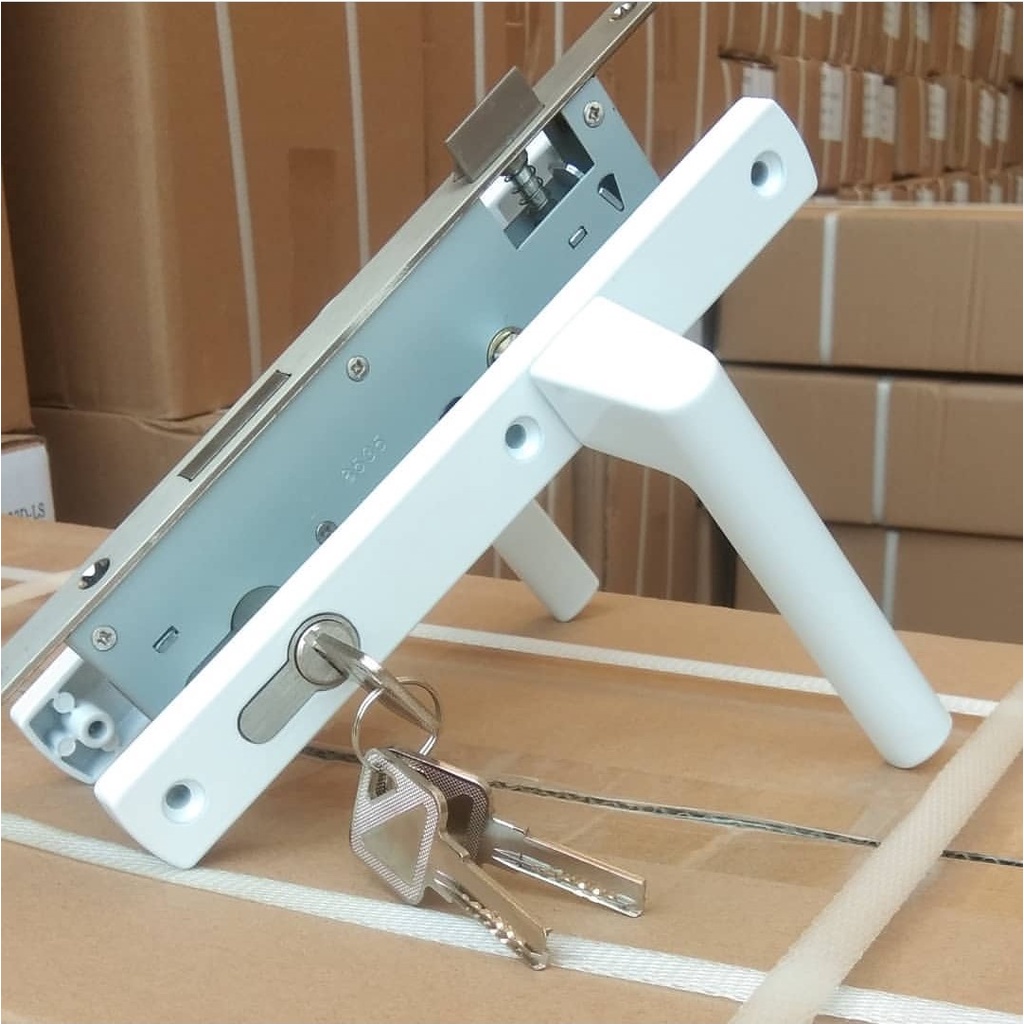 Set Handle Pintu / Gagang Pintu UPVC TLG White