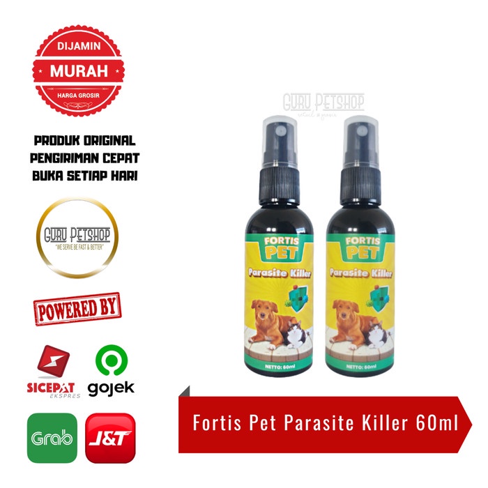 Obat Jamur Scabies Demodex Fortis Pet Parasit Killer Spray 60ml