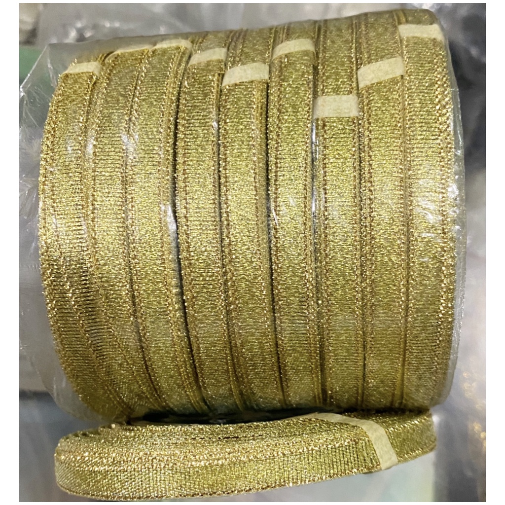 

Pita 1/4 inch Emas - pita glitter gold per rol