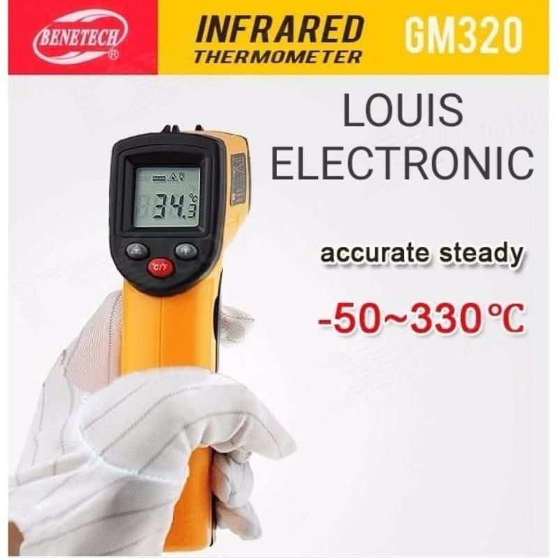 Thermometer Thermogun Infrared BENETECH GM320 ORIGINAL Thermogun Laser Alat Pengukur Temperatur Suhu Kualitas Terbaik