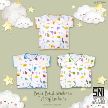 Boboko SETELAN  Baju Bayi Newborn Lengan Pendek Motif Bahari 0-3 bulan