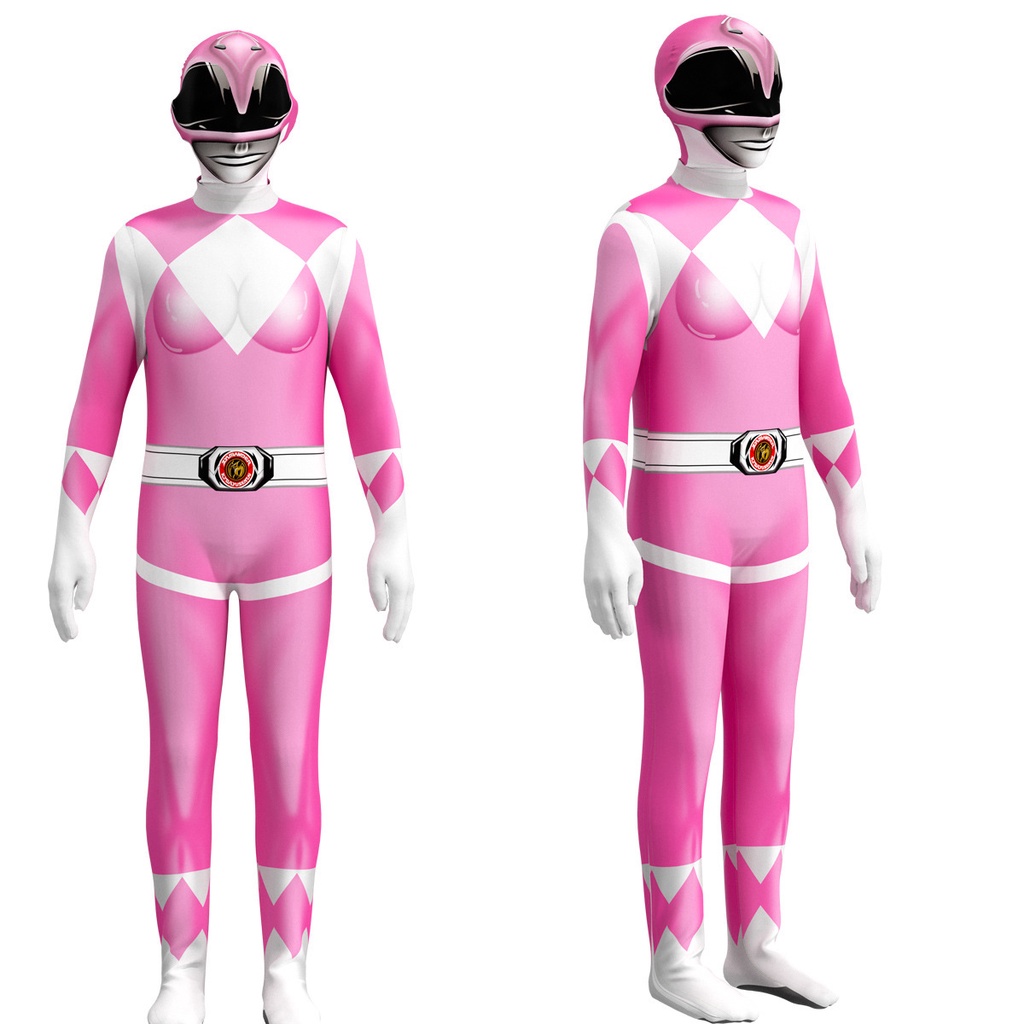 3-12Thn Halloween cosplay Skuad Dinosaurus baju anak Tyrannosaurus power rangers COS Jumpsuit Costumes