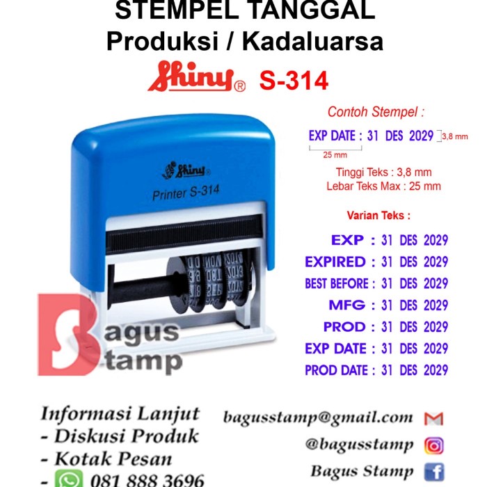 

Cuci Gudang Stempel Expired / Tanggal Kadaluarsa Shiny S314 Trendi