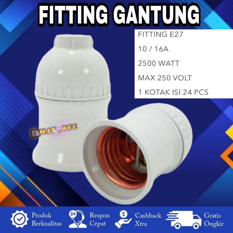 Fitting Lampu Gantung E27 Fitting Gantung standart lampu rumah