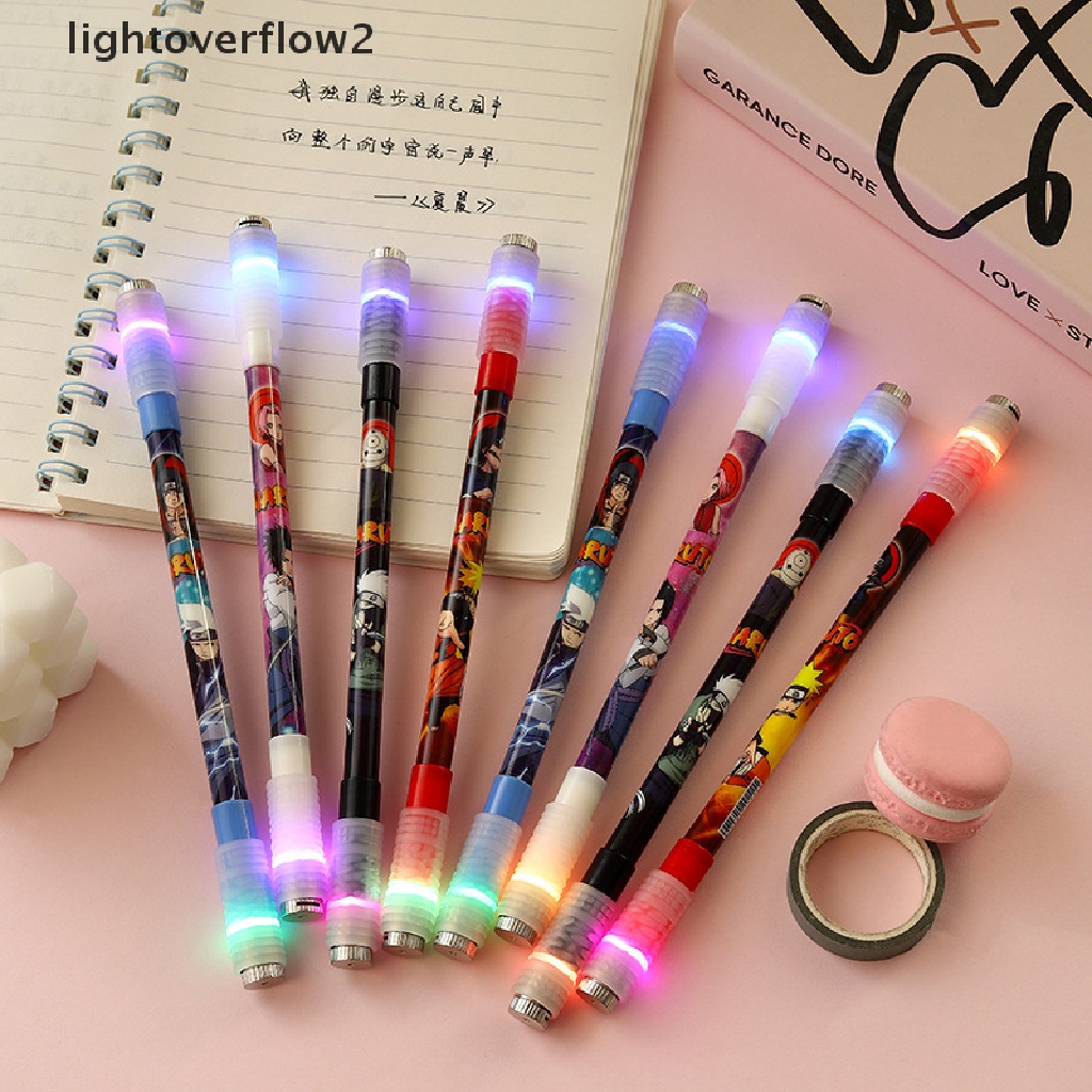 (lightoverflow2) 1pc Pulpen Akrilik Dengan Lampu LED Luminous Untuk Pelajar