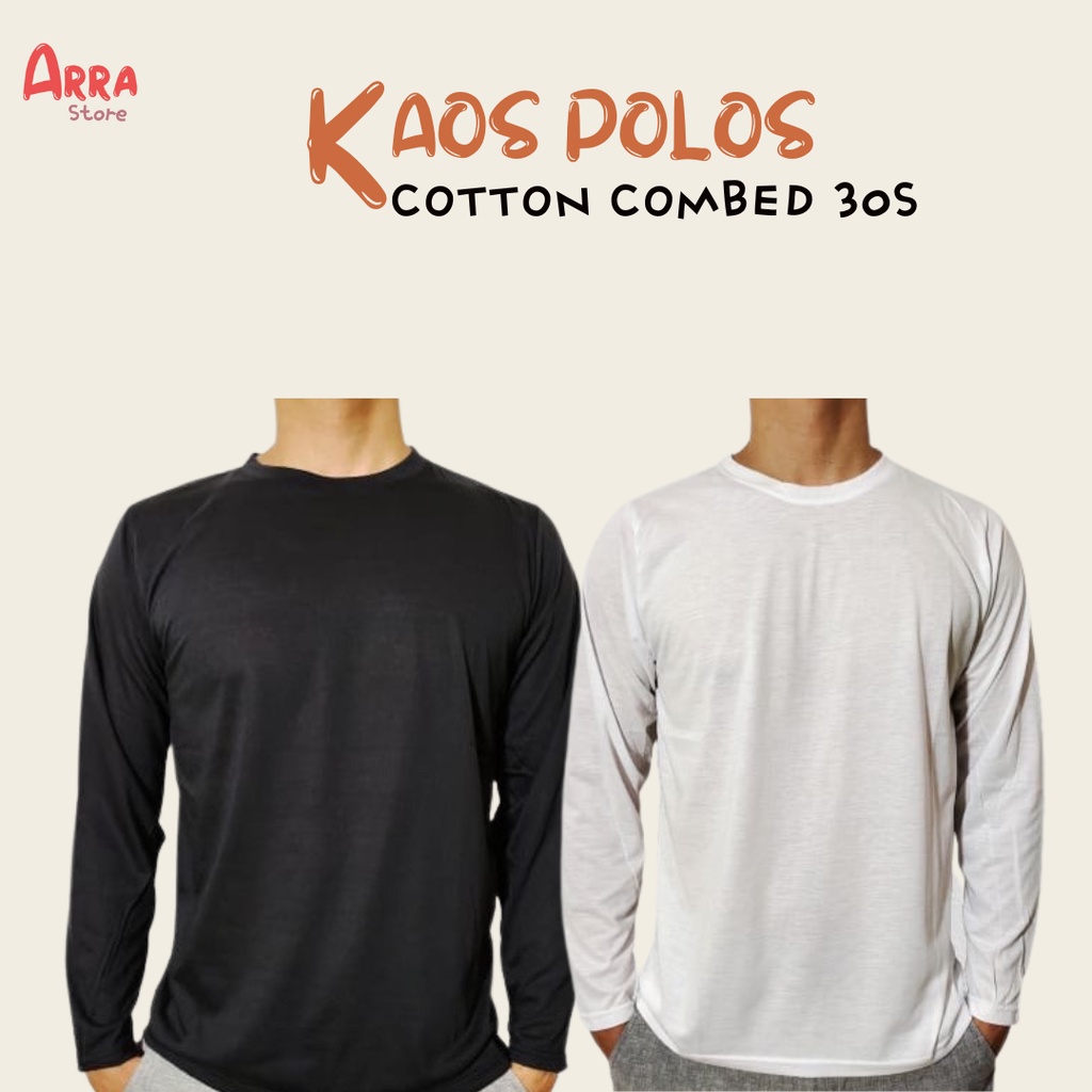 Kaos Polos Lengan Panjang Cotton Combed 30s Pria Wanita