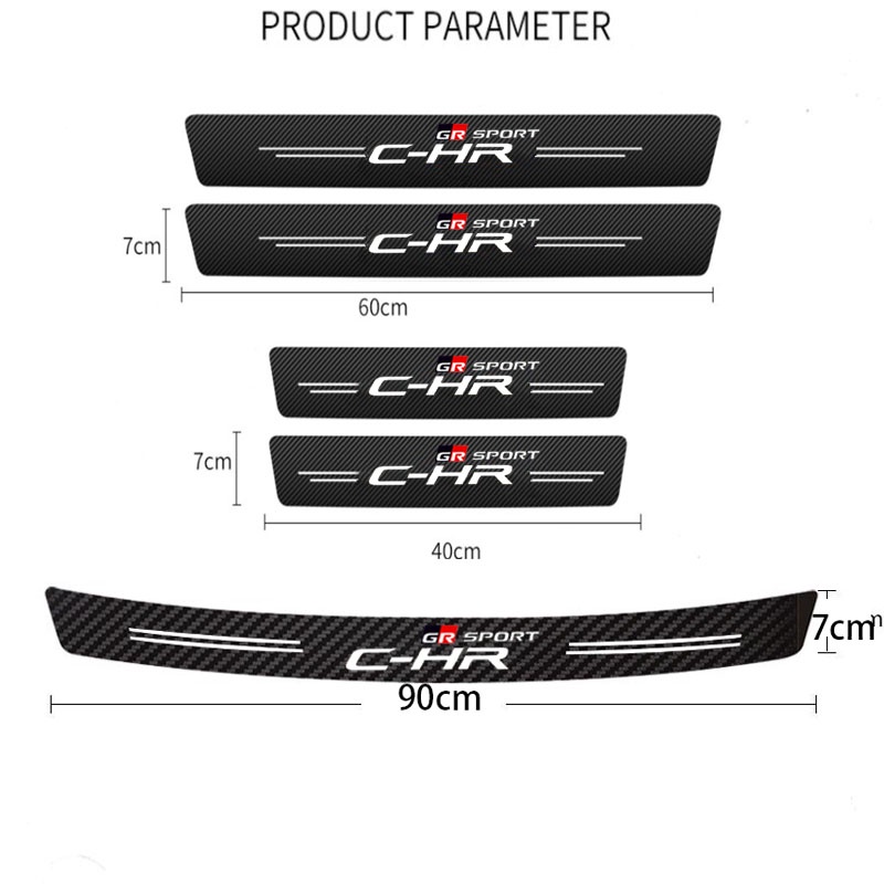 Stiker Pelindung Bumper Bagasi Belakang Mobil Motif Carbon Fiber Anti Air Untuk Toyota CHR C-HR GR Sport