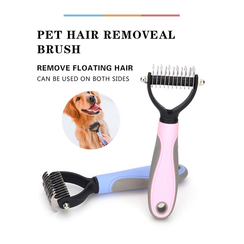 【Double Head】Pet Hair Removal Comb/Sisir Sikat Slicker Bulu Rambut Kucing Anjing/Sisir Kucing Anjing