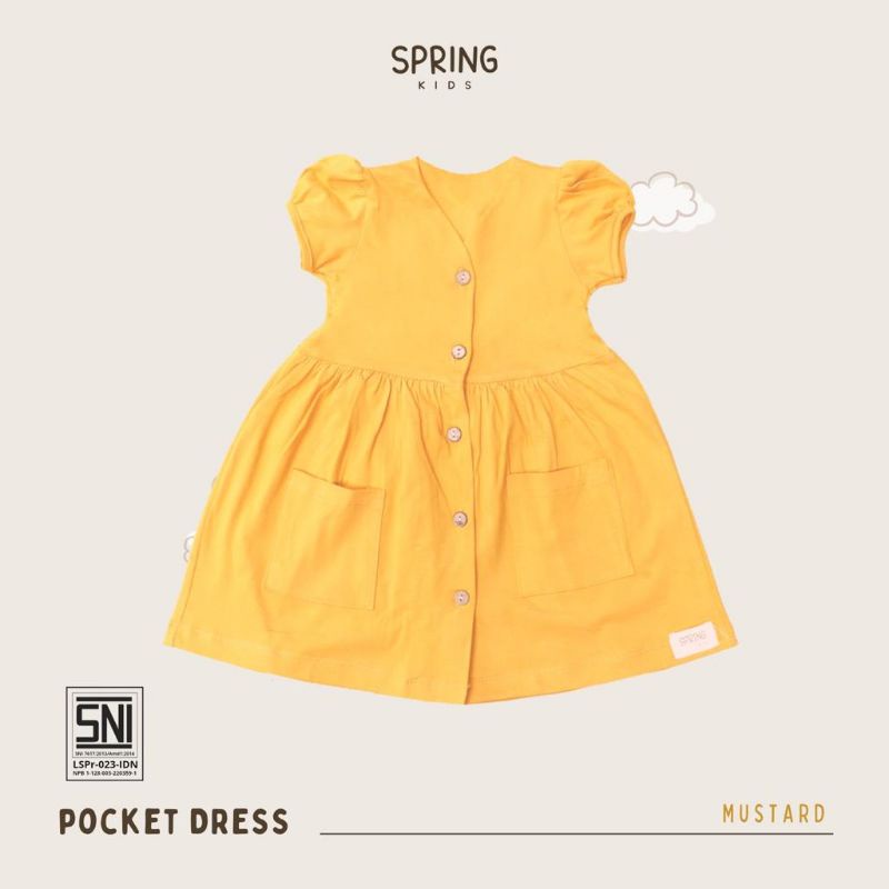 SPRING KIDS - POCKET DRESS - DRESS ANAK PEREMPUAN - DRESS ANAK - DRESS BAYI