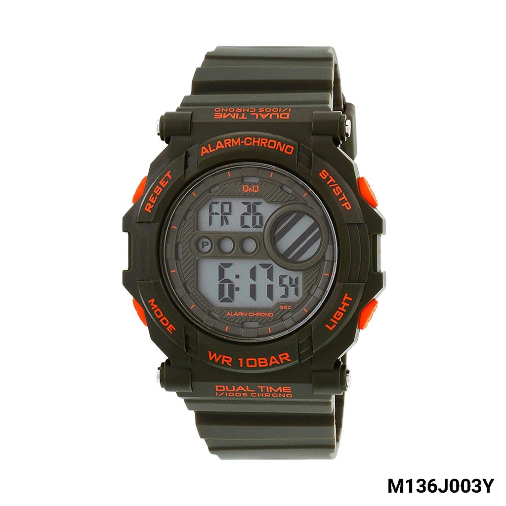 Jam Tangan Unisex Casual Sporty Rubber Digital Original Q&amp;Q QnQ QQ M136 M136J003Y Series