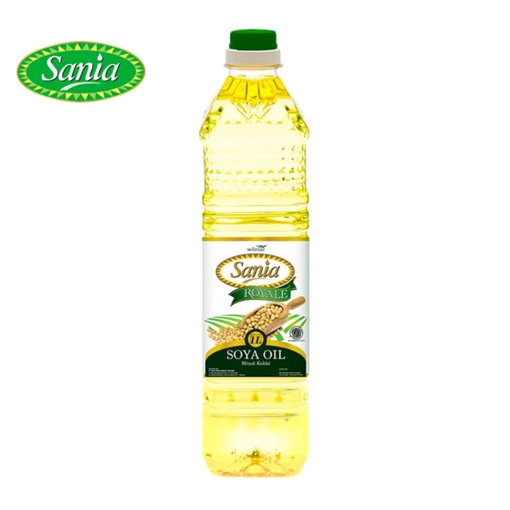 

minyak goreng sania royal soya oil kemasan botol 1 liter isi 12 botol perdus