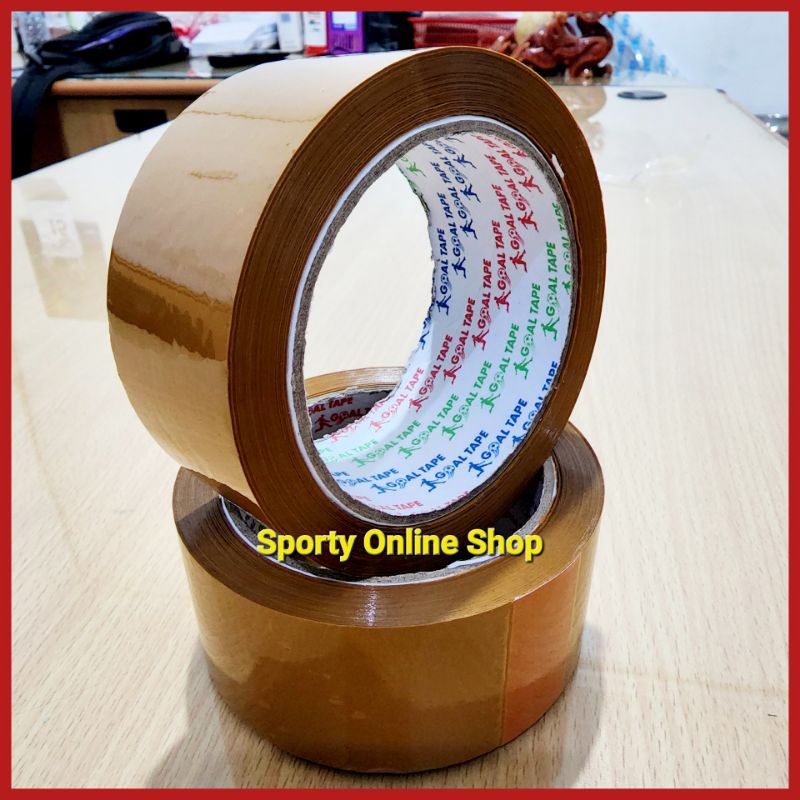 Lakban Coklat Bening 450MM x 90 Yard Merk Goal Tape