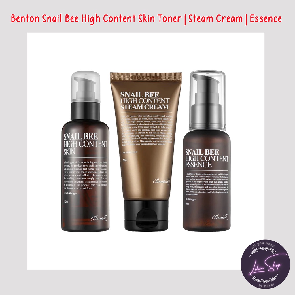 BENTON SNAIL BEE HIGH CONTENT SKIN TONER | STEAM CREAM | ESSENCE