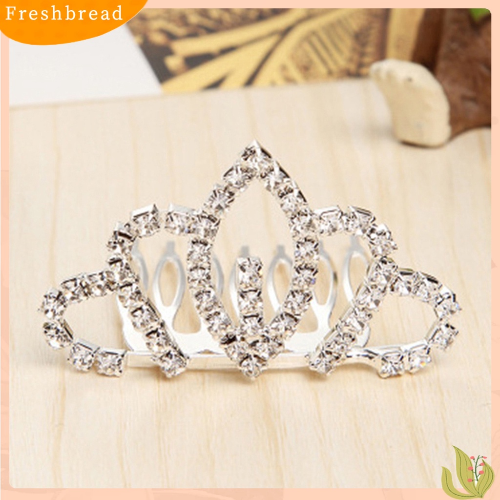 (Fresh) Jepit Rambut Model Mahkota / Tiara / Hati Dengan Berlian Imitasi Untuk Anak Perempuan