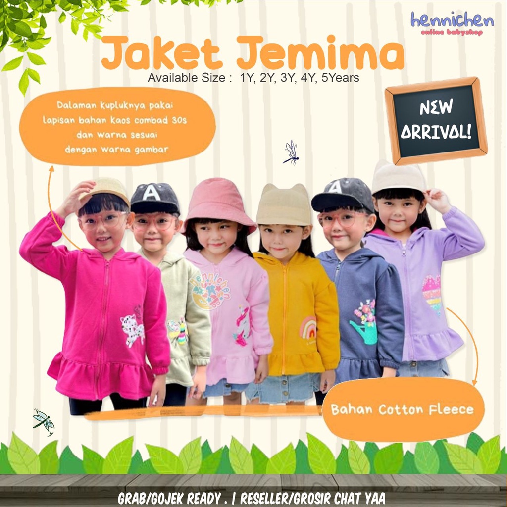 PROMO 7.7 Jaket Jemima 1-5 Tahun Anak Perempuan Nyaman Fashion Smilee