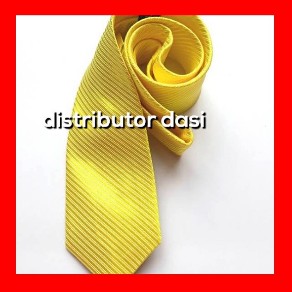 Dasi salur kuning 3 inch 8 cm polyester premium ready stok