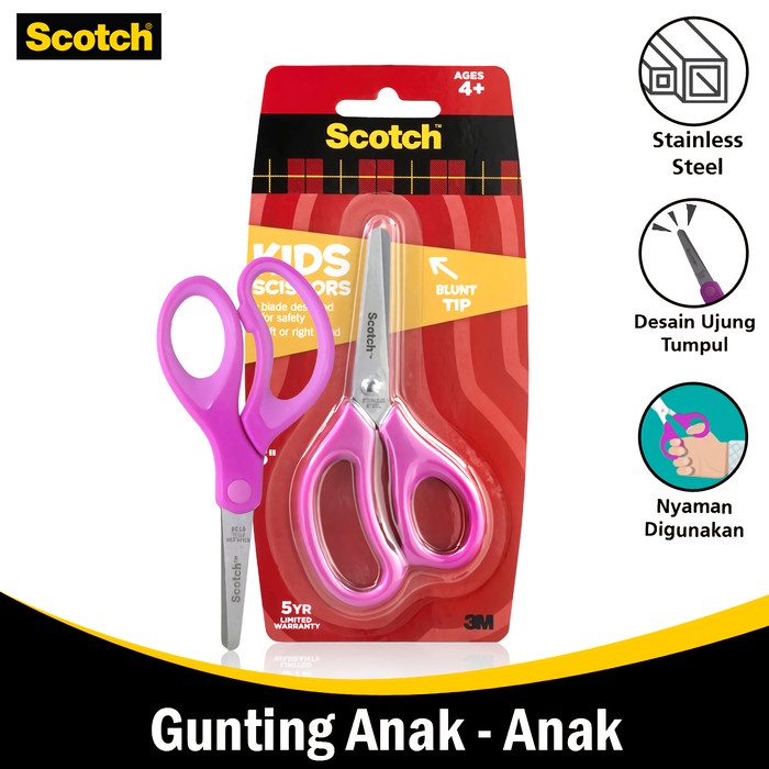 

Update 3M Scotch Gunting Anak Tumpul 5 Inch Kids Scissors Blunt Tip 3M-1442-B Bergaransi